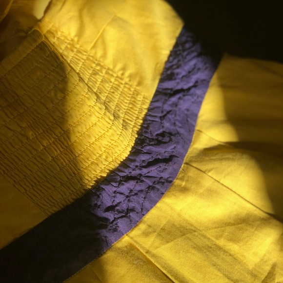 Floreat Anthropologie Yellow and Purple Dress - Picture 3 of 5